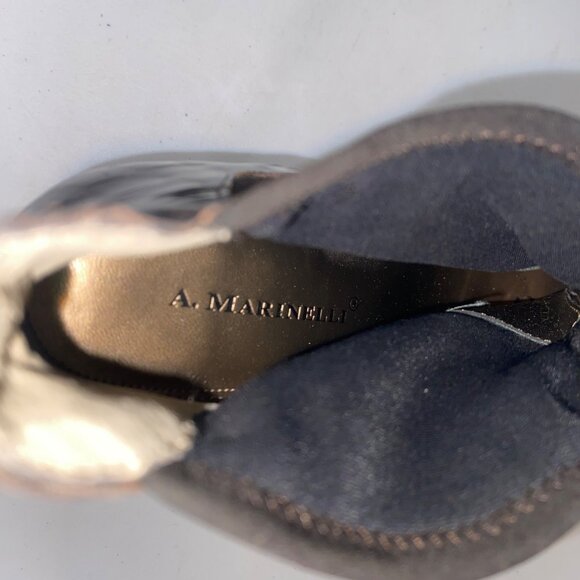 A. Marinelli Ankle Boots Shoes Pointed Toe Brown Crocodile - Picture 11 of 11